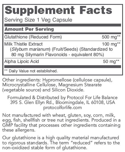 Glutathione, 500 mg, 60 Veg Capsules