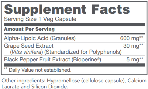 Alpha Lipoic Acid, 60 Veg Capsules