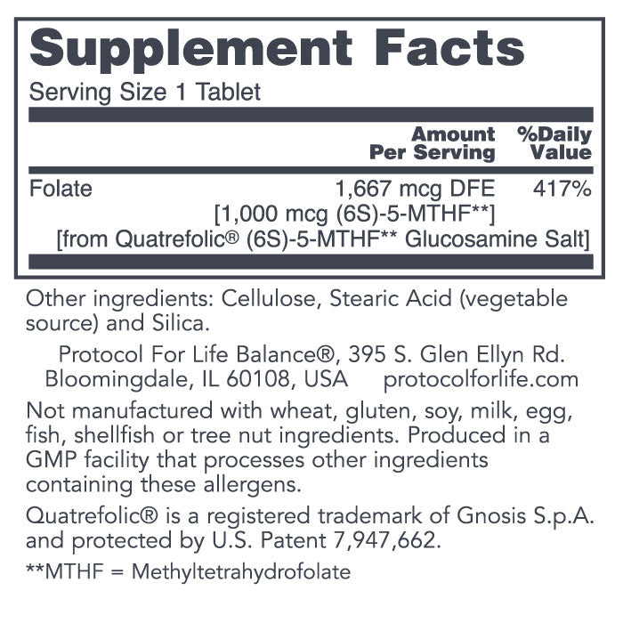 5-Methyl Folate, 1000 mcg, 90 Tablets